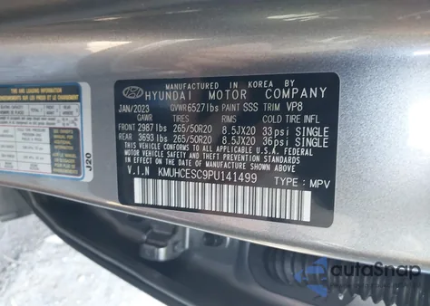 2023 Genesis Gv80 3.5T Awd Advanced from USA, damaged, VIN KMUHCESC9PU141499